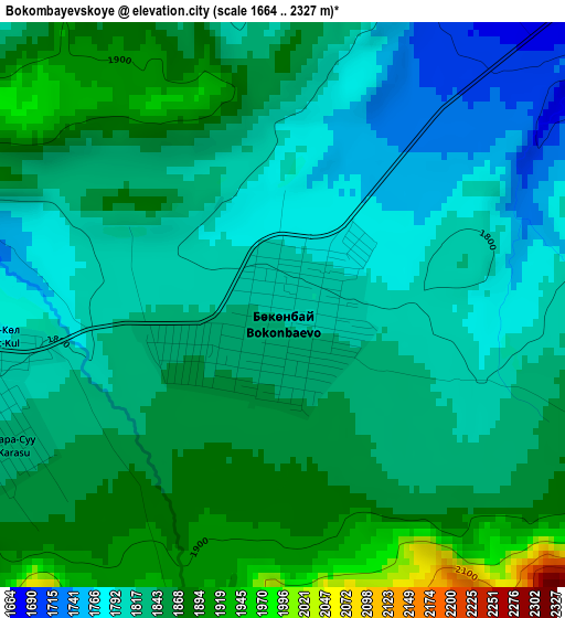 Bokombayevskoye elevation map