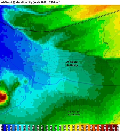 At-Bashi elevation map