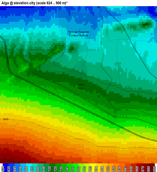 Alga elevation map