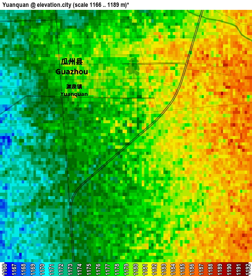 Yuanquan elevation map