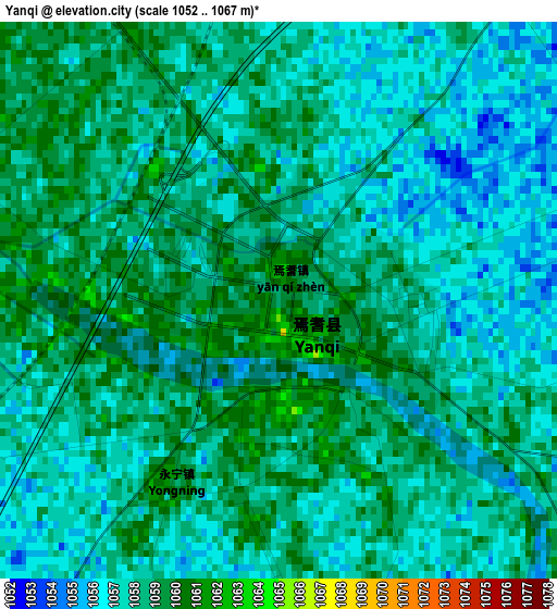 Yanqi elevation map