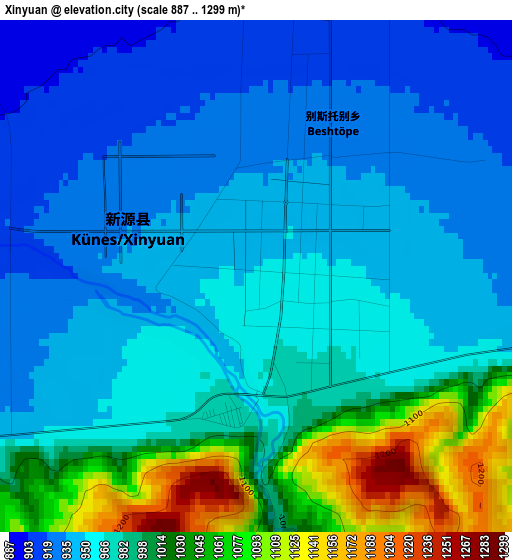 Xinyuan elevation map