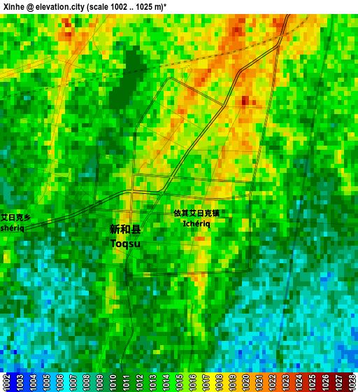 Xinhe elevation map