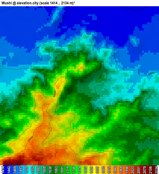 Wushi elevation map