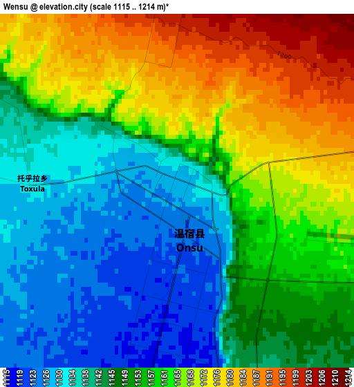 Wensu elevation map