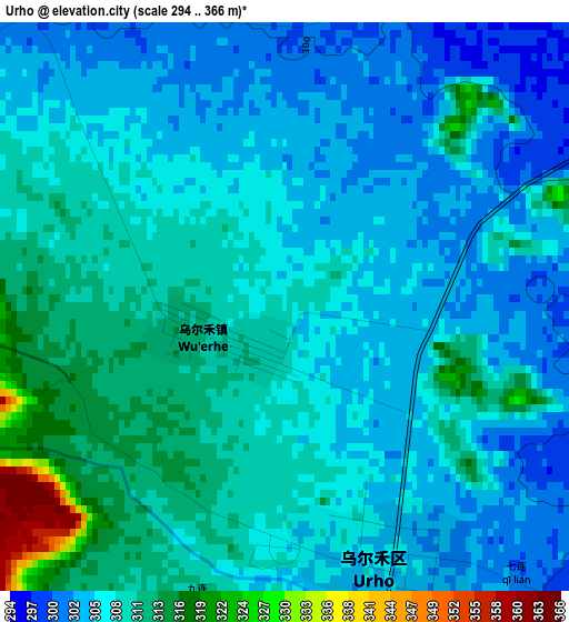 Urho elevation map