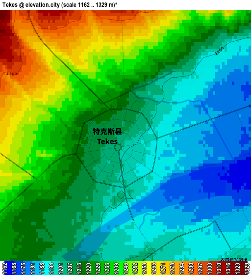 Tekes elevation map