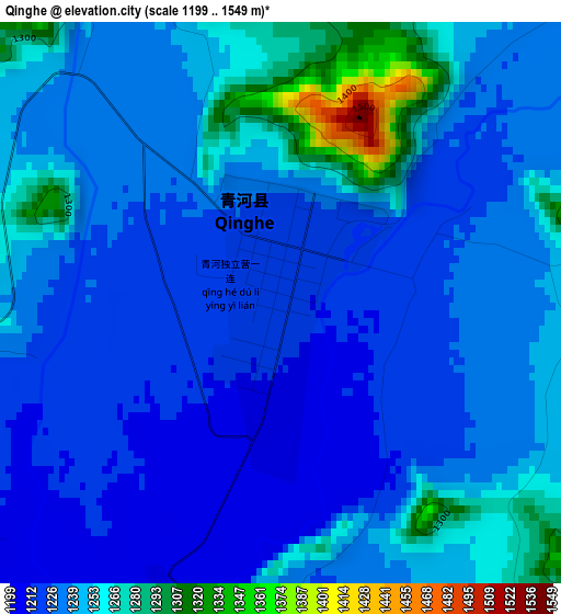 Qinghe elevation map