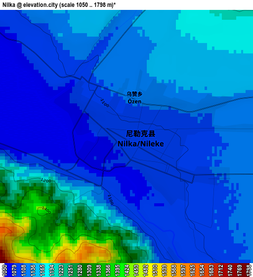 Nilka elevation map