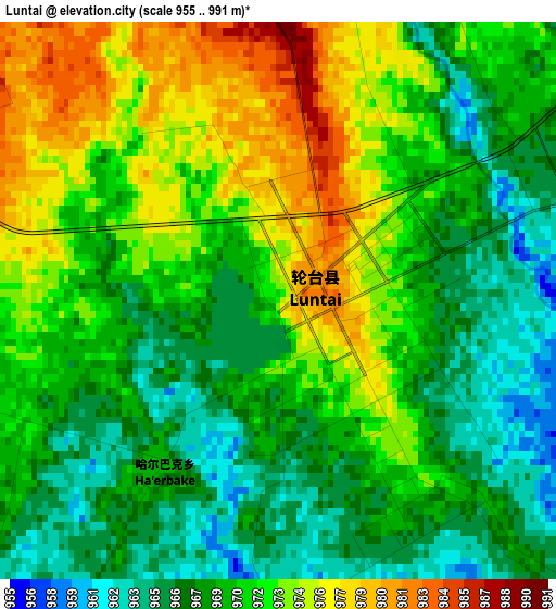 Luntai elevation map