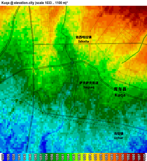 Kuqa elevation map