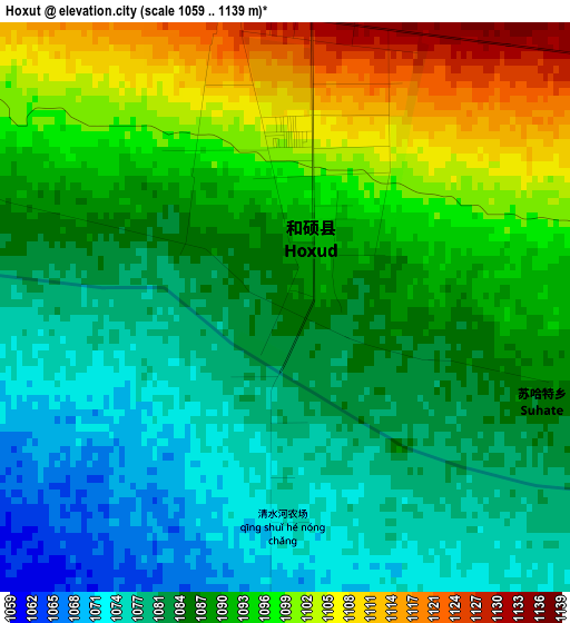 Hoxut elevation map