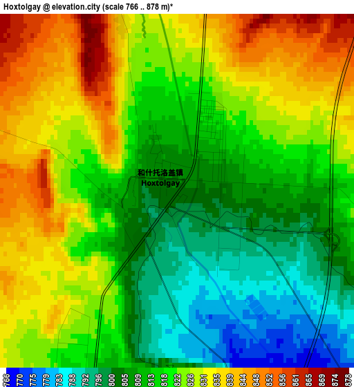 Hoxtolgay elevation map