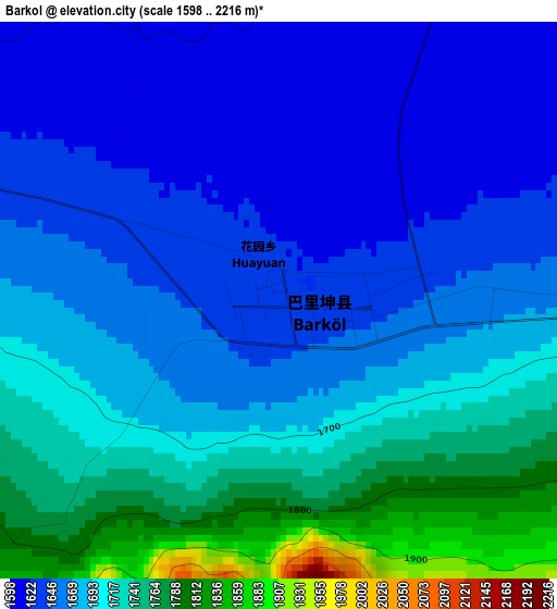 Barkol elevation map