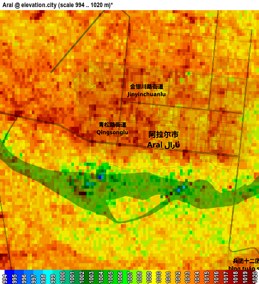 Aral elevation map