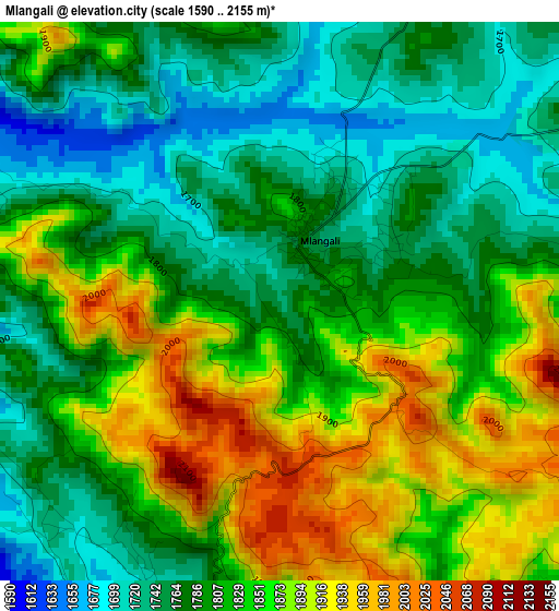 Mlangali elevation map