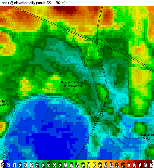 Istok elevation map