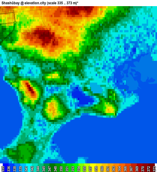 Shashūbay elevation map