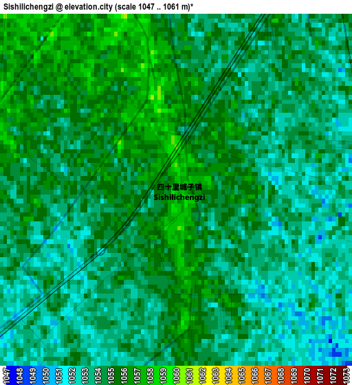 Sishilichengzi elevation map