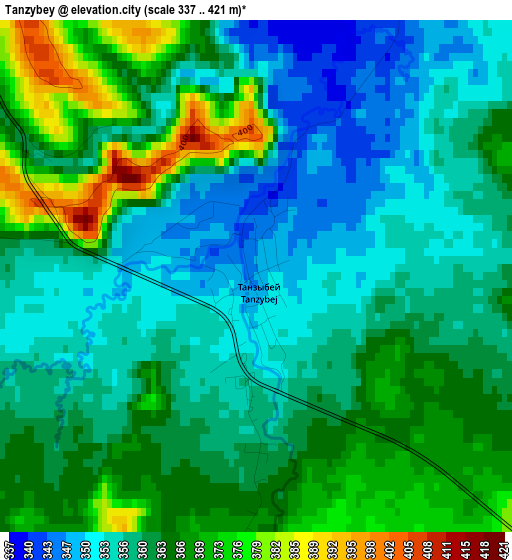 Tanzybey elevation map
