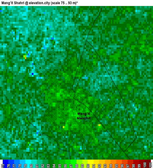 Mang‘it Shahri elevation map