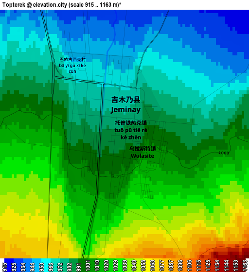 Topterek elevation map