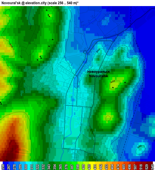 Novoural’sk elevation map