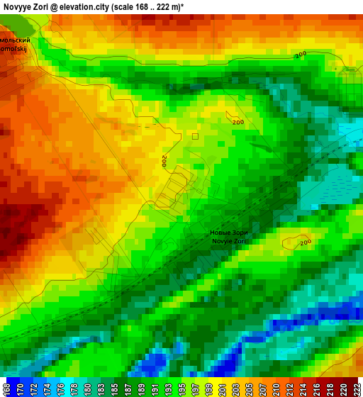 Novyye Zori elevation map