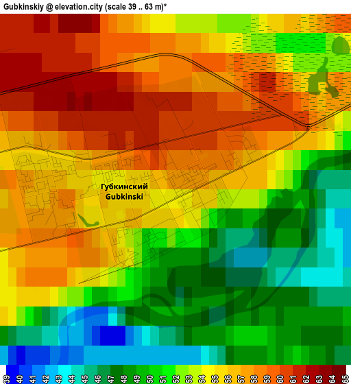 Gubkinskiy elevation map