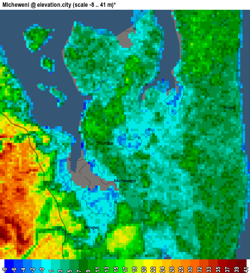 Micheweni elevation map