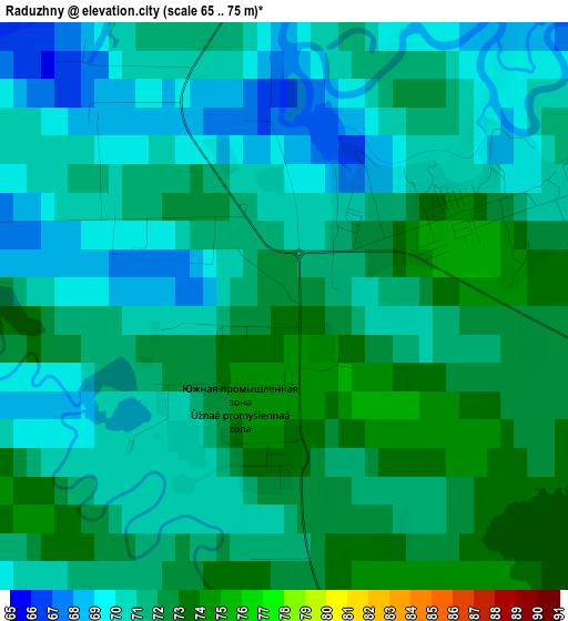 Raduzhny elevation map