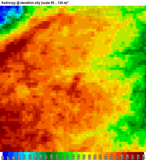 Kedrovyy elevation map