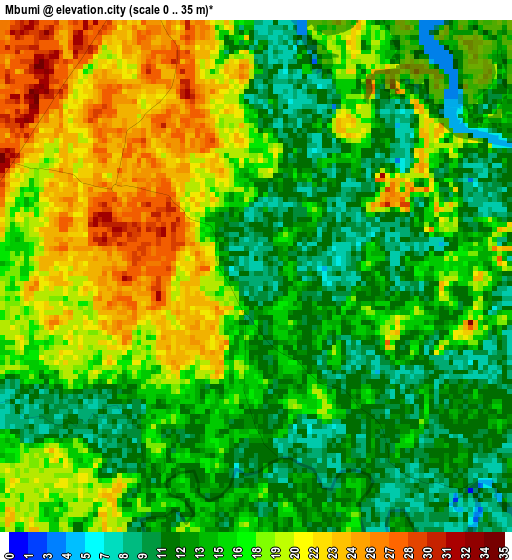 Mbumi elevation map