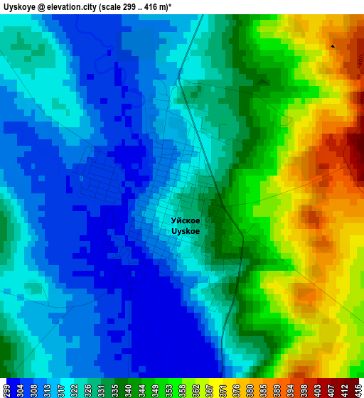 Uyskoye elevation map