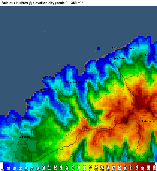 Baie aux Huîtres elevation map