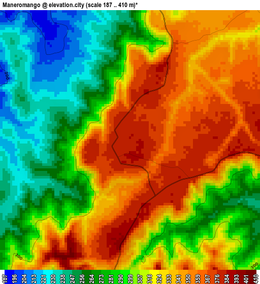 Maneromango elevation map