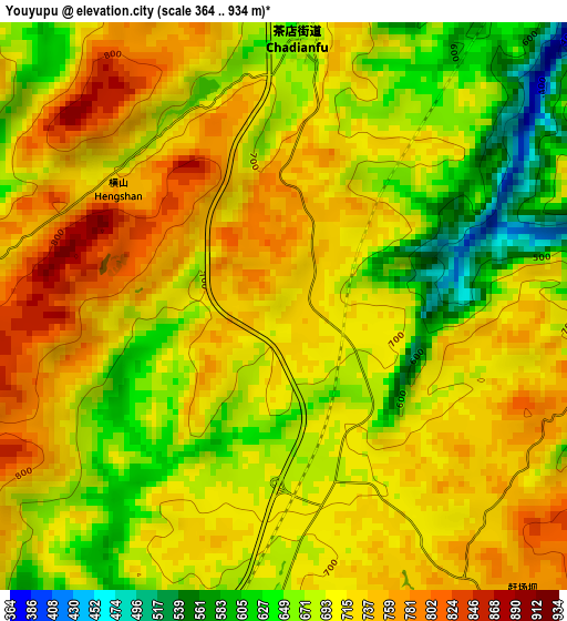 Youyupu elevation map