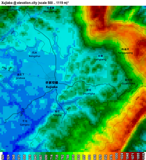 Xujiaba elevation map