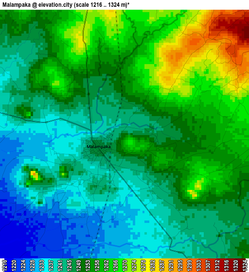 Malampaka elevation map