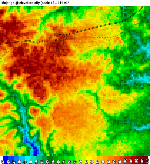 Majengo elevation map