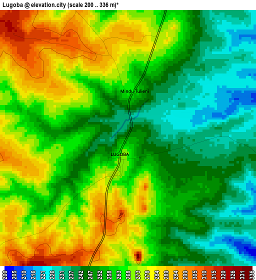 Lugoba elevation map