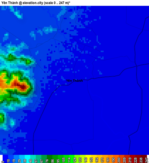 Yên Thành elevation map