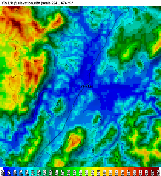 Yến Lạc elevation map