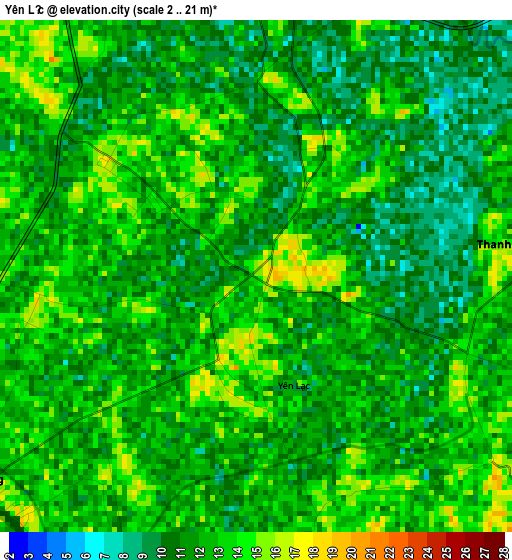 Yên Lạc elevation map