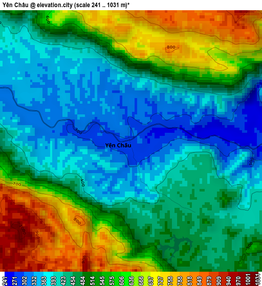 Yên Châu elevation map