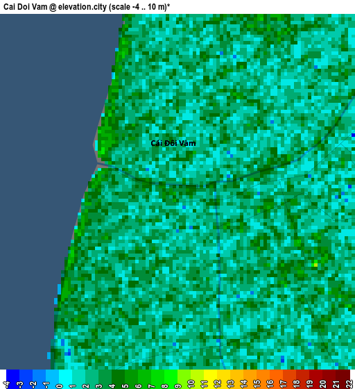 Cai Doi Vam elevation map