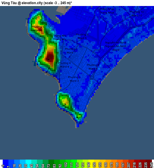 Vũng Tàu elevation map