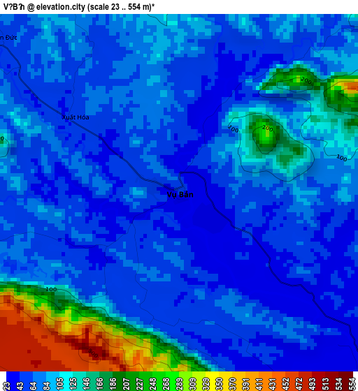 Vụ Bản elevation map