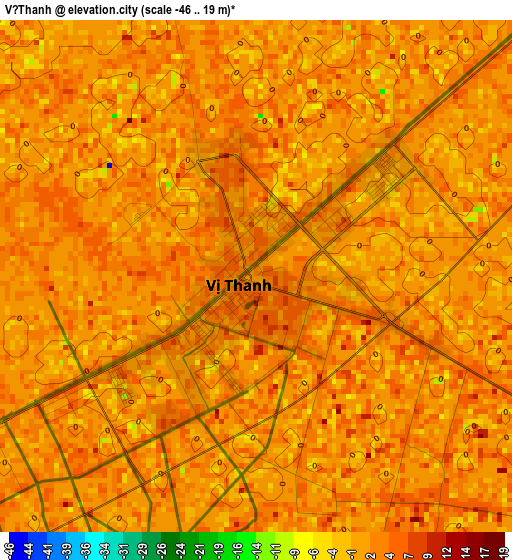 Vị Thanh elevation map