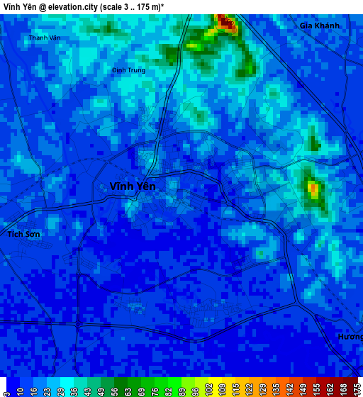 Vĩnh Yên elevation map